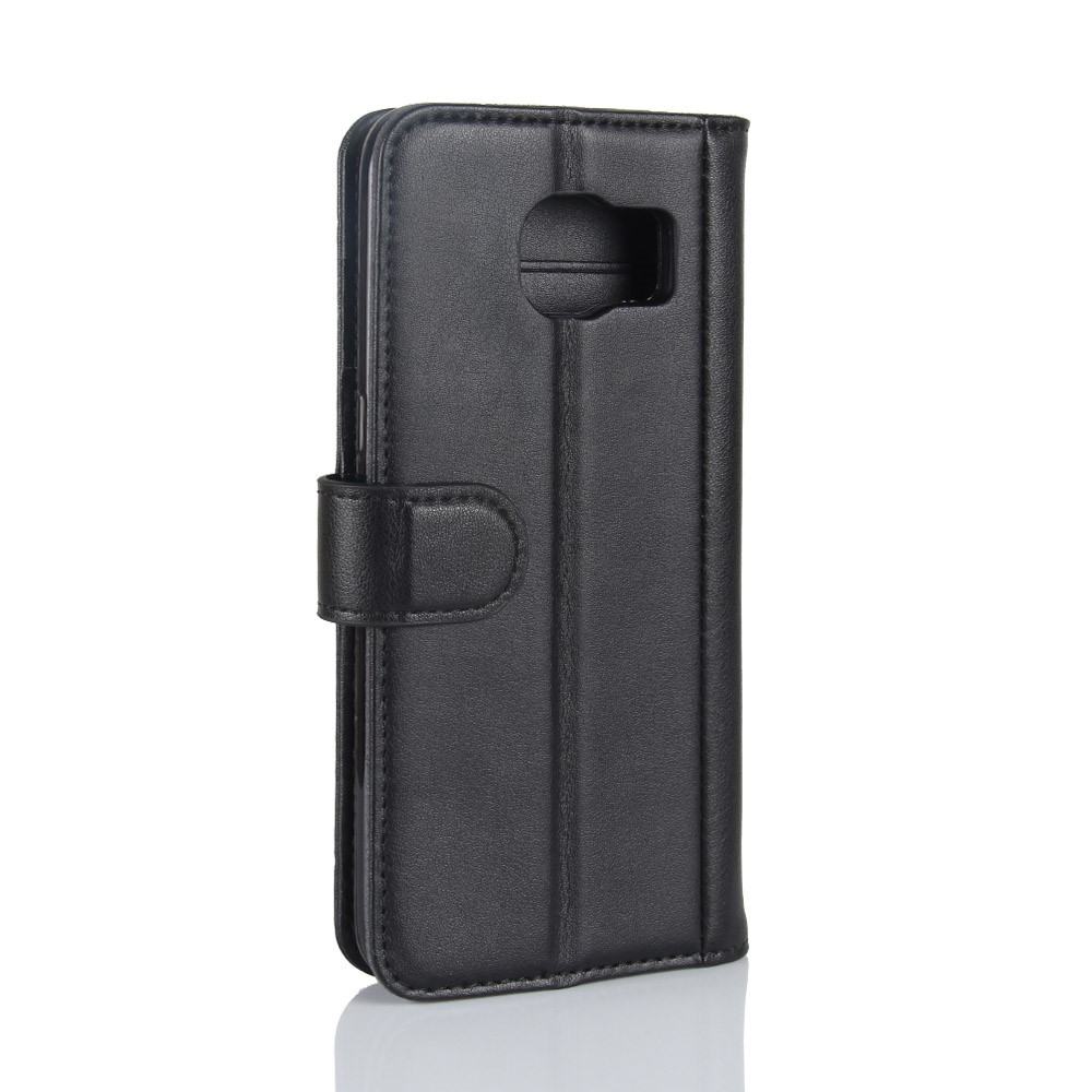 Für Samsung Galaxy S7 SM-G930 Echtes Leder Brieftasche Ständer Schutzhülle Zubehör - Schwarz-7