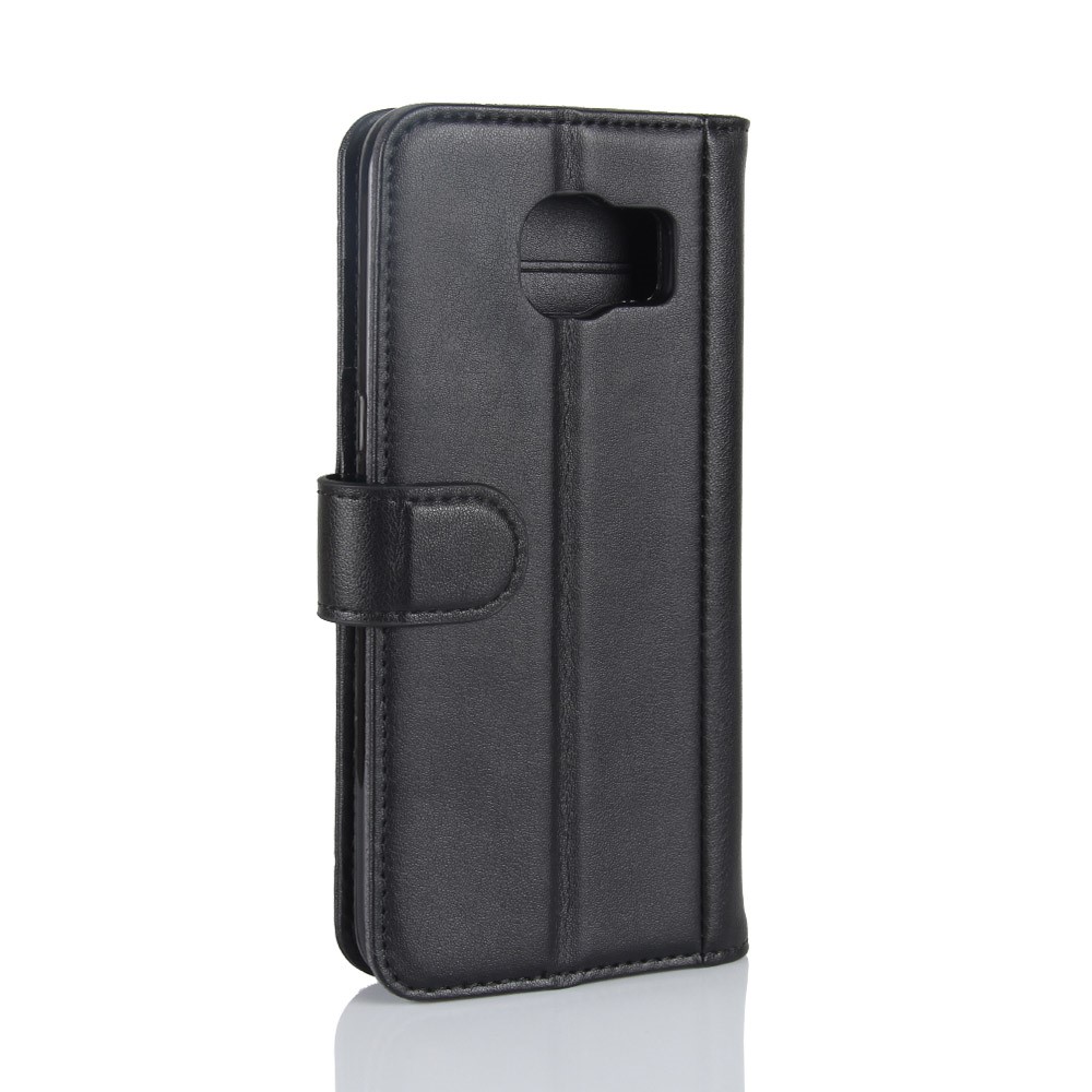 Für Samsung Galaxy S7 SM-G930 Echtes Leder-brieftaschen-schutzhülle Accessoire - Schwarz