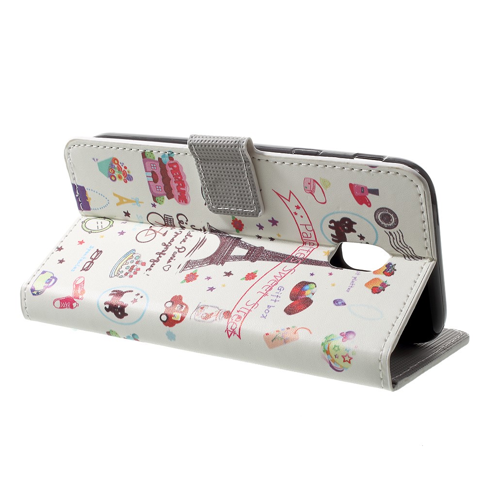 Patterned PU Leather Wallet Stand Phone Case for Samsung Galaxy J3 (2017) EU Version - Palettes Sweet Street-4