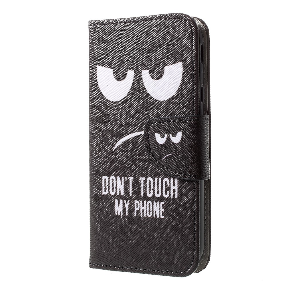 Padrão De Couro Estofado De Couro Com Suporte De Cartão Para Samsung Galaxy J3 (2017) Versão Da UE - Não Toque No Meu Telefone-6