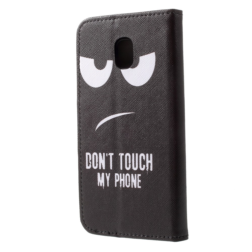 Padrão De Couro Estofado De Couro Com Suporte De Cartão Para Samsung Galaxy J3 (2017) Versão Da UE - Não Toque No Meu Telefone-3