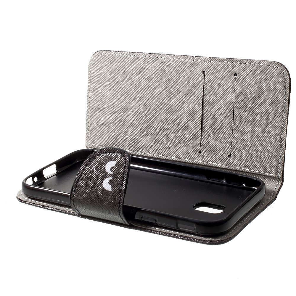 Padrão De Couro Estofado De Couro Com Suporte De Cartão Para Samsung Galaxy J3 (2017) Versão Da UE - Não Toque No Meu Telefone-5