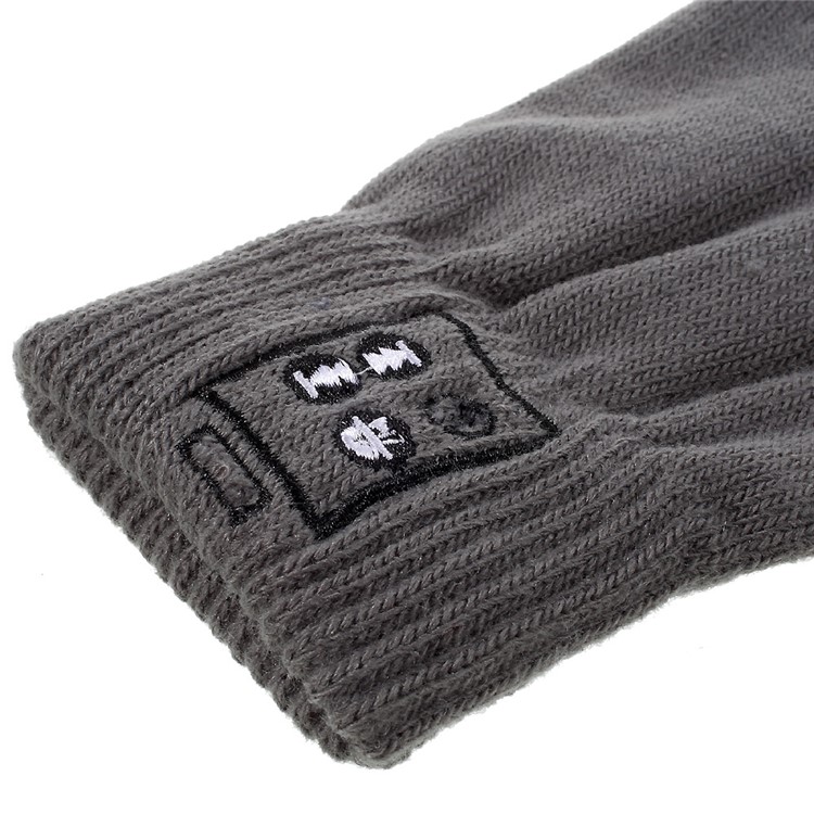 1 Pair Knit Bluetooth Call Touch Gloves with Mic & Conductive Fingers - Grey-2