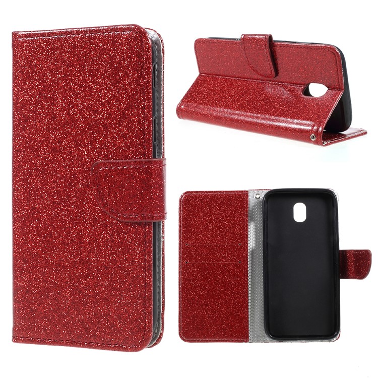

Flash Powder Leather Wallet Case for Samsung Galaxy J3 (2017) EU Version - Red, Galaxy J3 (2017)