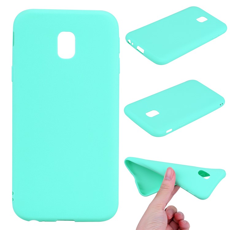 mat contre-Rechargez le boîtier de téléphone cellulaire TPU pour Samsung Samsung Galaxy J3(2017) EU version - Cyan-1