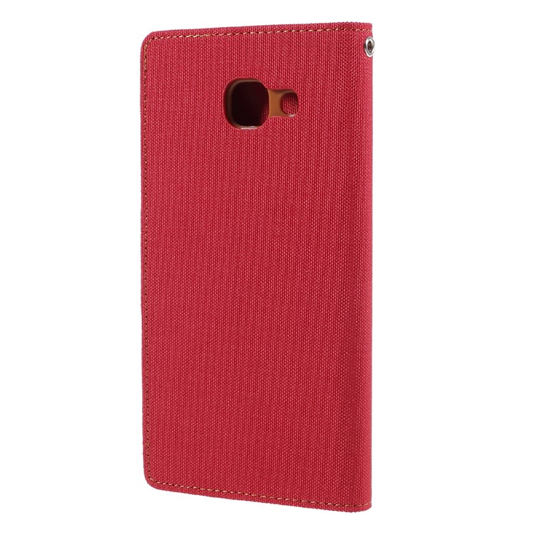 MERCURY GOOSPERY Canvas Diary Wallet Leather Phone Case for Samsung Galaxy J7 Max - Red-2
