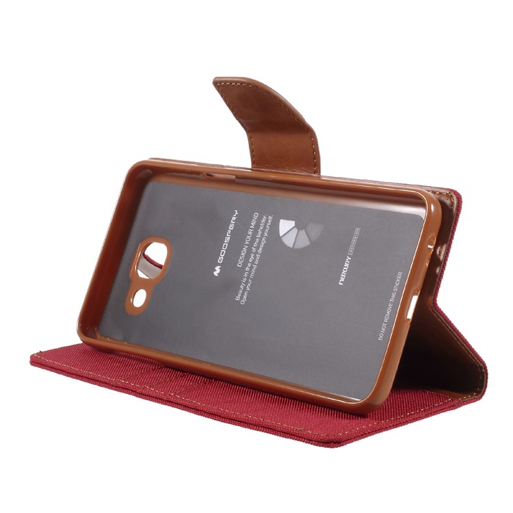 MERCURY GOOSPERY Canvas Diary Wallet Leather Phone Case for Samsung Galaxy J7 Max - Red-4