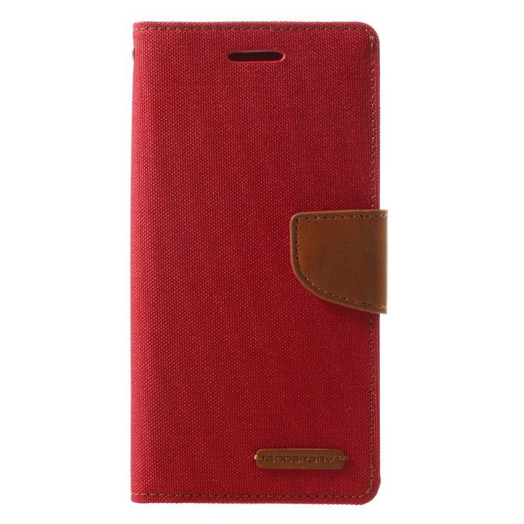 MERCURY GOOSPERY Canvas Diary Leather Wallet Case for Samsung Galaxy J7 Pro - Red-3