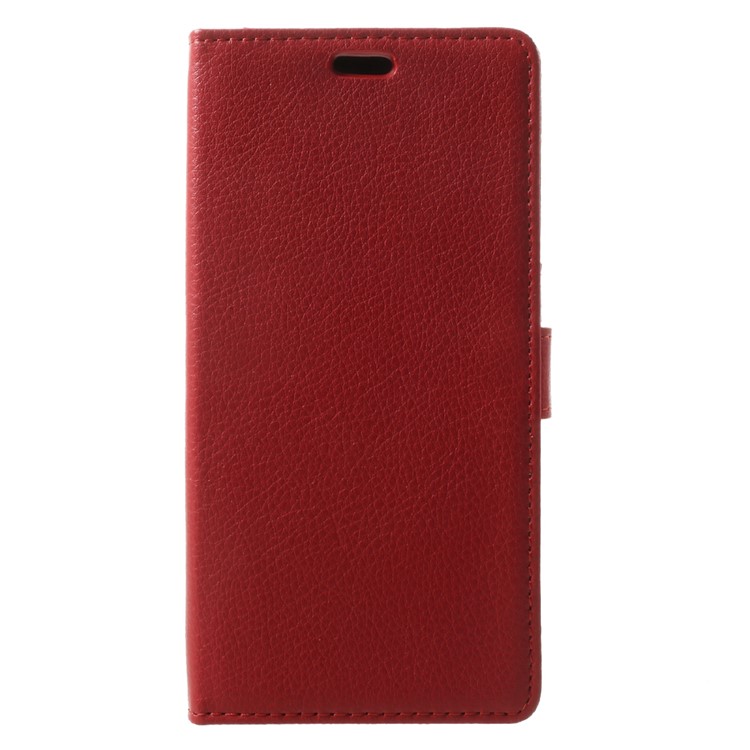Litchi Grain PU Leather Wallet Stand Flip Casing for Samsung S8 Active - Red-3
