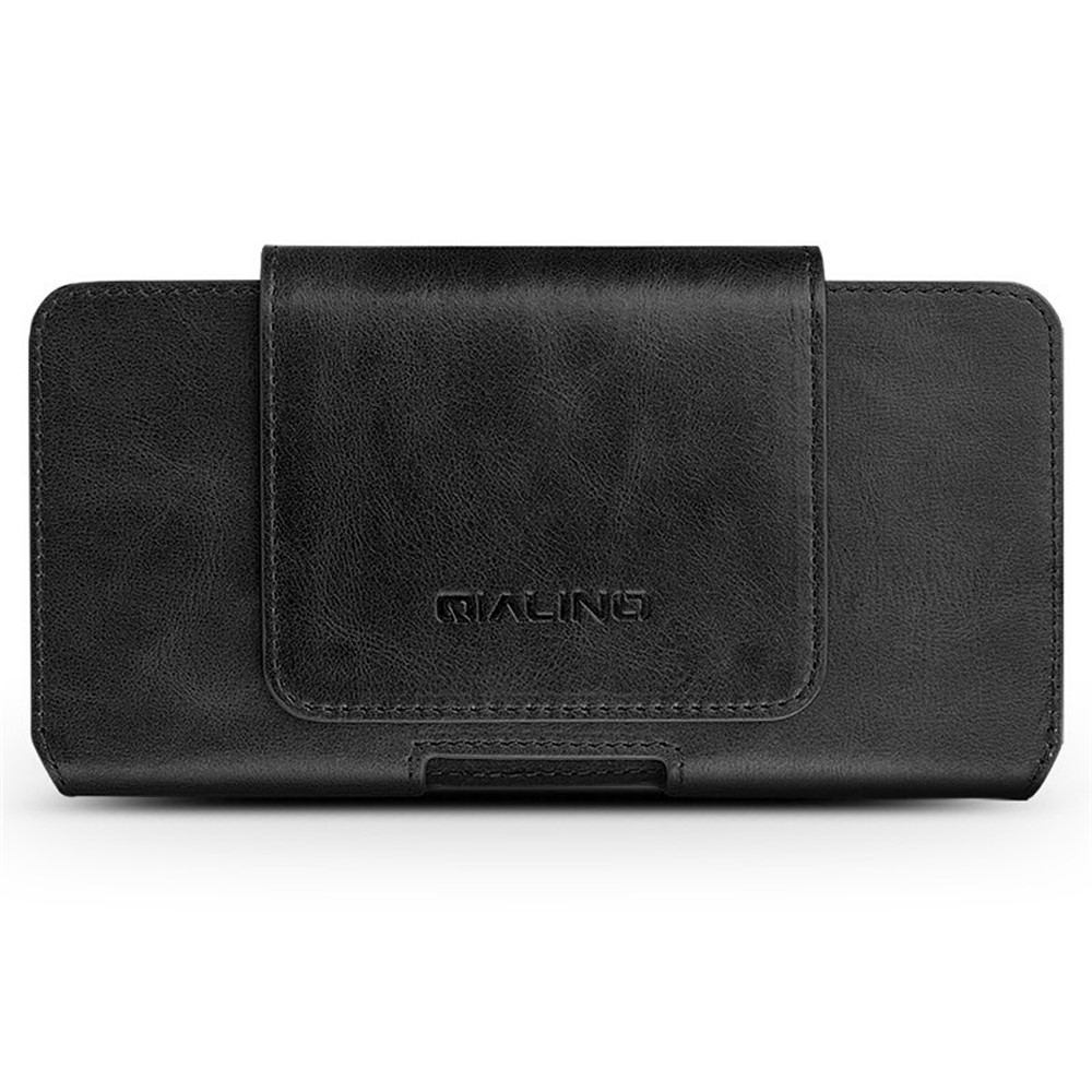 QIALINO Genuine Cowhide Leather Holster Case for Samsung Galaxy S8 Plus, Size: 16 x 9 x 1.4cm - Black-3