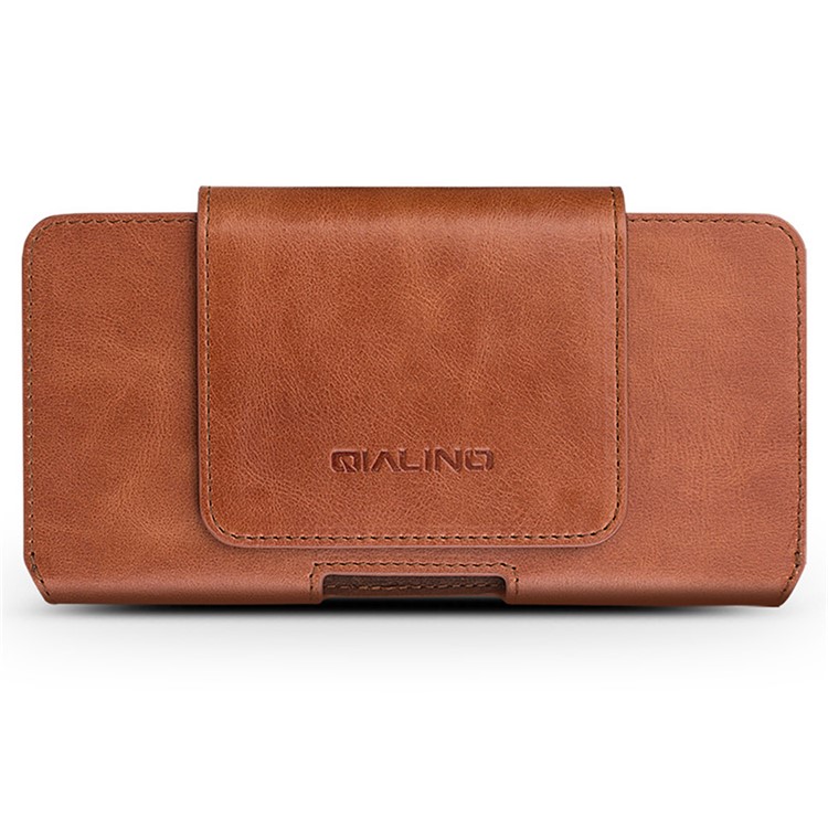 QIALINO Custodia in pelle per cuoio genuino per Samsung Galaxy S8 Plus, mole: 16 x 9 x 1.4cm - Marrone-3