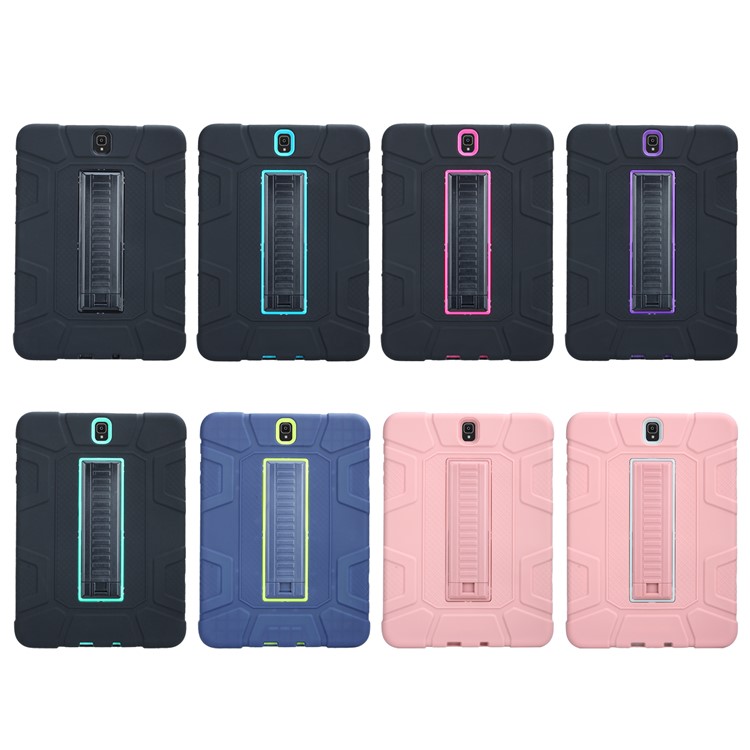 Shock Absorption PC + TPU Hybrid Kickstand Case for Samsung Galaxy Tab S3 9.7 - Black-11