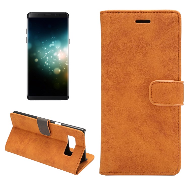 

Retro Style Wallet Leather Case Accessory for Samsung Galaxy Note 8 - Brown
