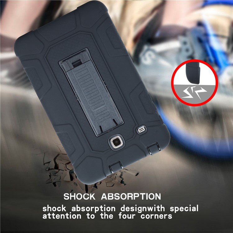 Detachable 2-in-1 Shock Proof Anti-dust Protective TPU + PC Kickstand Cover for Samsung Galaxy Tab E 8.0 T375 - Black-10