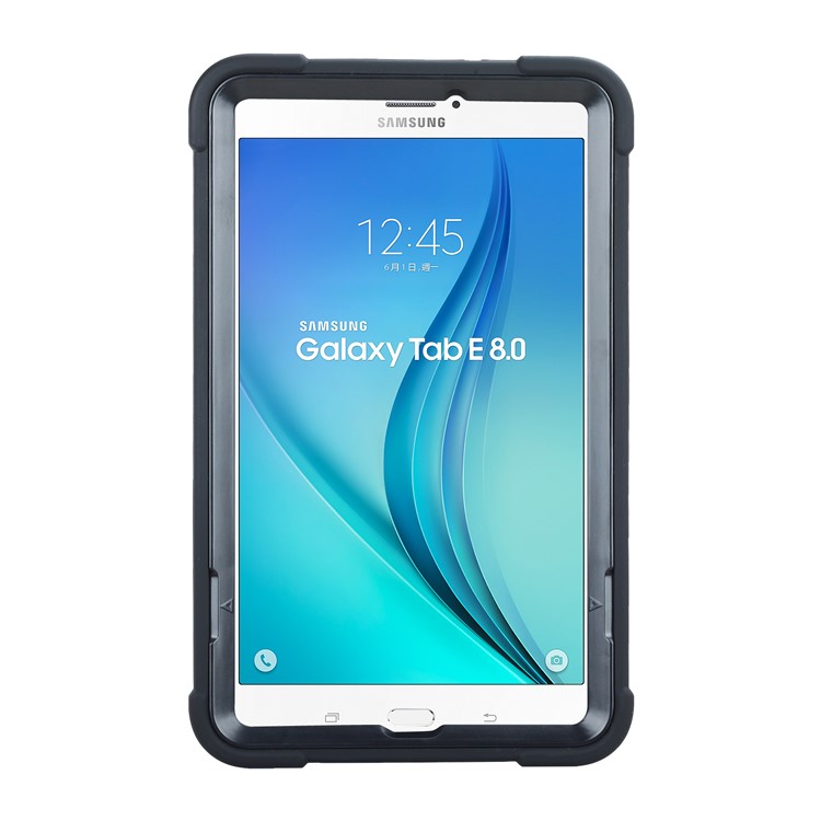 Detachable 2-in-1 Shock Proof Anti-dust Protective TPU + PC Kickstand Cover for Samsung Galaxy Tab E 8.0 T375 - Black-3