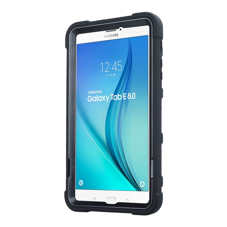 Detachable 2-in-1 Shock Proof Anti-dust Protective TPU + PC Kickstand Cover for Samsung Galaxy Tab E 8.0 T375 - Black-5