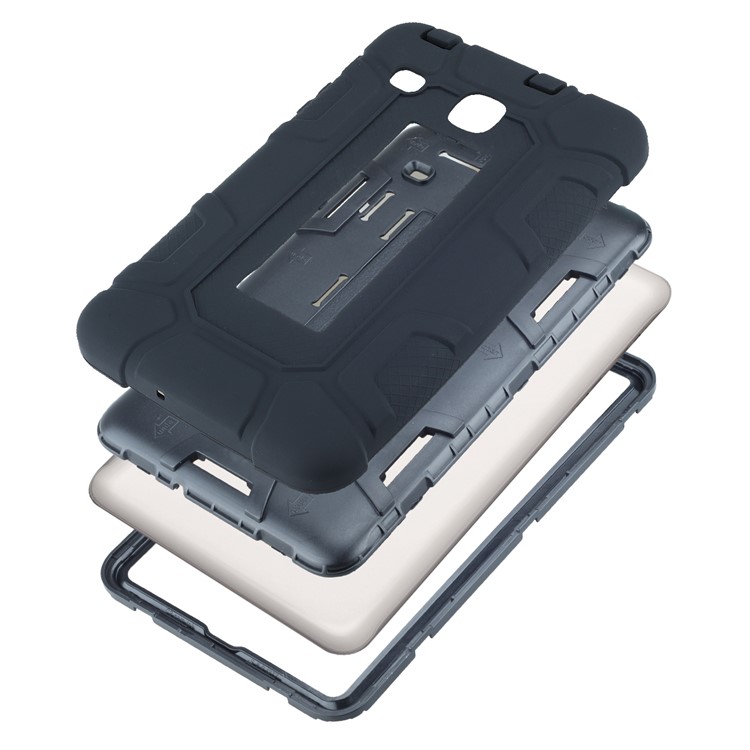 Detachable 2-in-1 Shock Proof Anti-dust Protective TPU + PC Kickstand Cover for Samsung Galaxy Tab E 8.0 T375 - Black-9