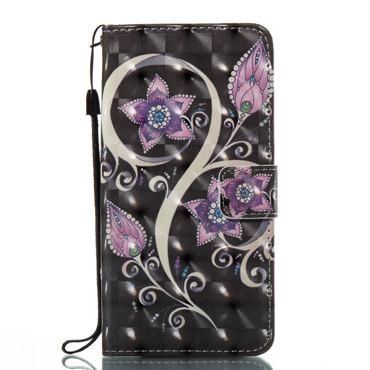 3D Butterfly Series Leather Stand Protective Phone Shell for Samsung Galaxy J7 (2017) US Version - Purple Flowers-2