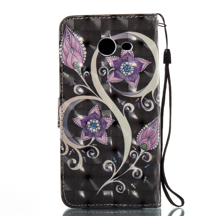 3D Butterfly Series Leather Stand Protective Phone Shell for Samsung Galaxy J7 (2017) US Version - Purple Flowers-3