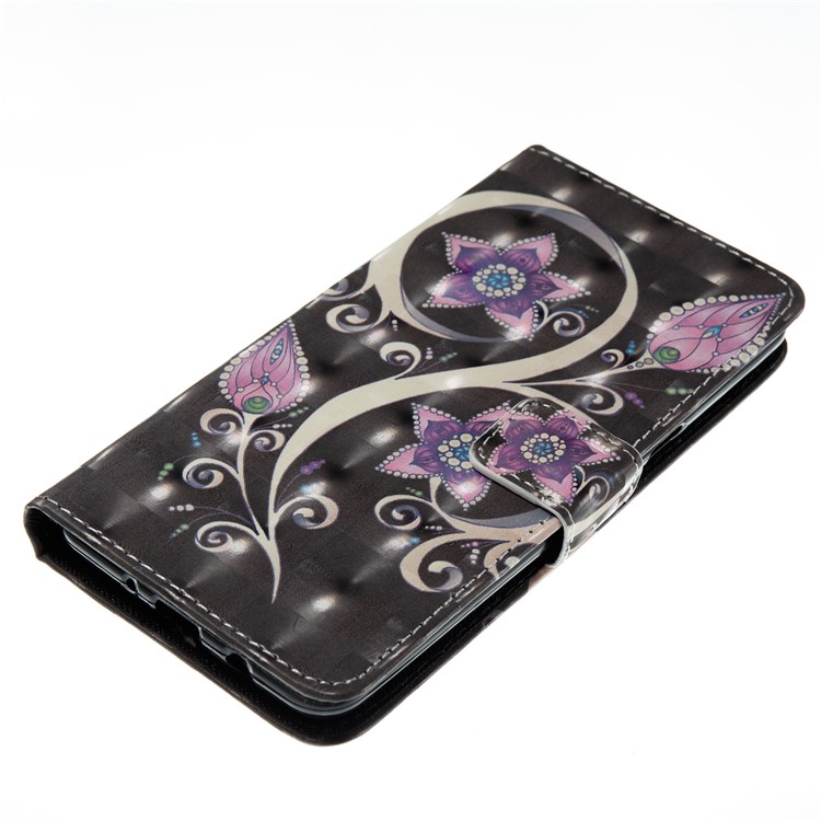 3D Butterfly Series Leather Stand Protective Phone Shell for Samsung Galaxy J7 (2017) US Version - Purple Flowers-5