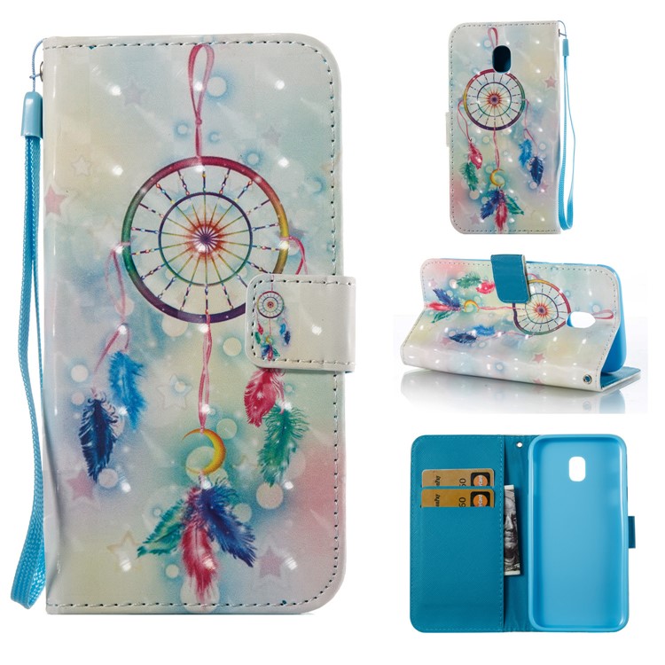 

Pattern Printing Light Spot Decor Leather Stand Protective Mobile Phone Shell for Samsung Galaxy J3 (2017) EU Version - Dream Catcher