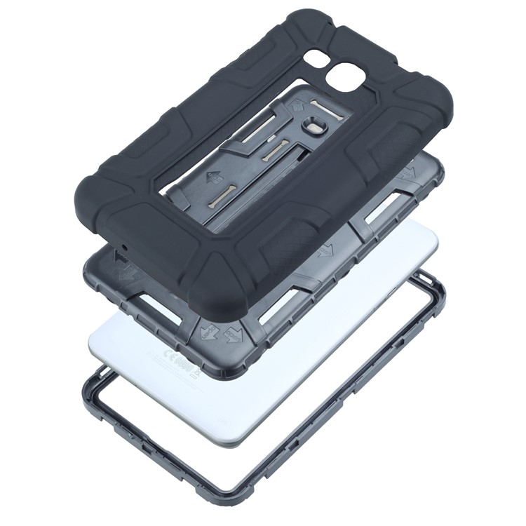 Shock Absorption PC + TPU Hybrid Kickstand Case for Samsung Galaxy Tab A 7.0 T280 T285 - All Black-10