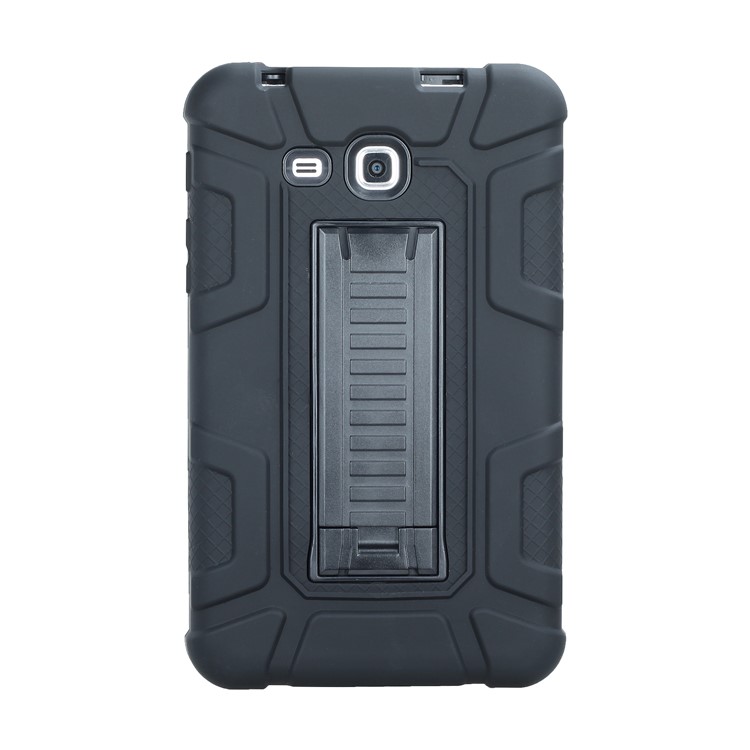 Shock Absorption PC + TPU Hybrid Kickstand Case for Samsung Galaxy Tab A 7.0 T280 T285 - All Black-2