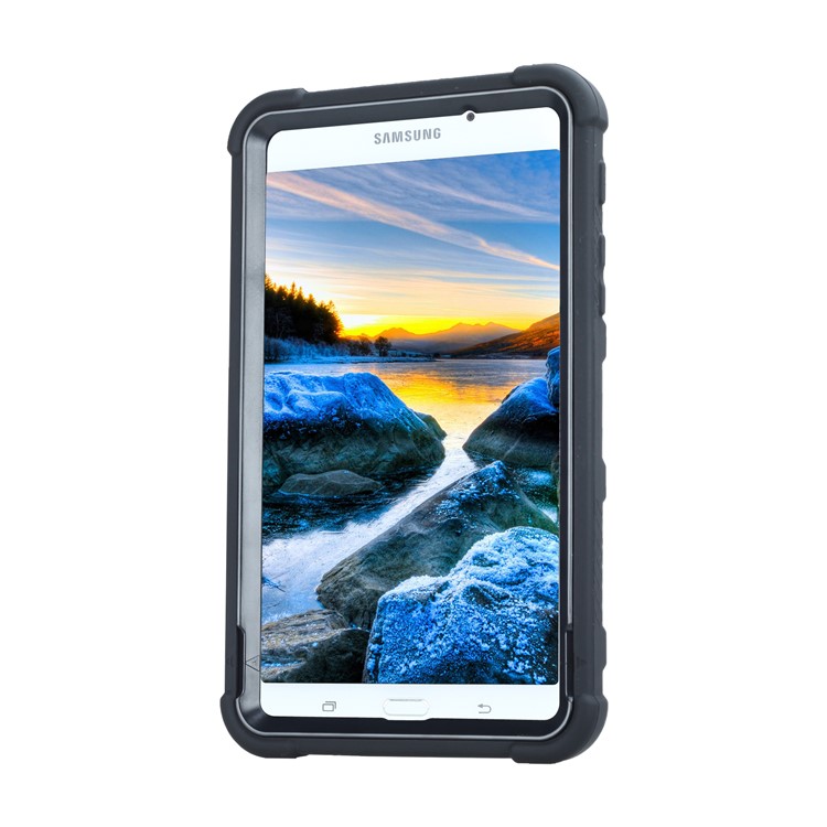 Shock Absorption PC + TPU Hybrid Kickstand Case for Samsung Galaxy Tab A 7.0 T280 T285 - All Black-5