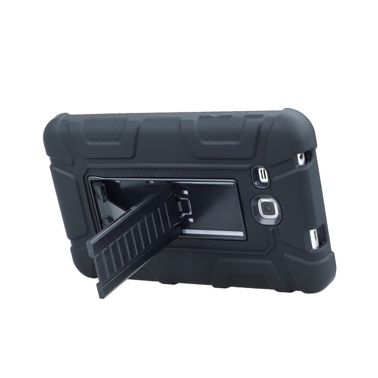 Shock Absorption PC + TPU Hybrid Kickstand Case for Samsung Galaxy Tab A 7.0 T280 T285 - All Black-7