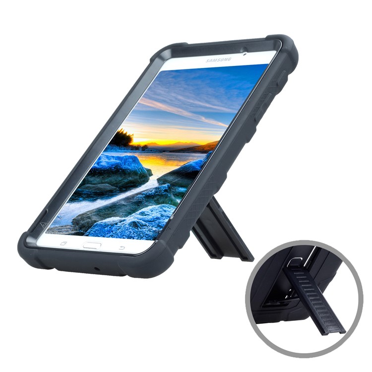 Shock Absorption PC + TPU Hybrid Kickstand Case for Samsung Galaxy Tab A 7.0 T280 T285 - All Black-8