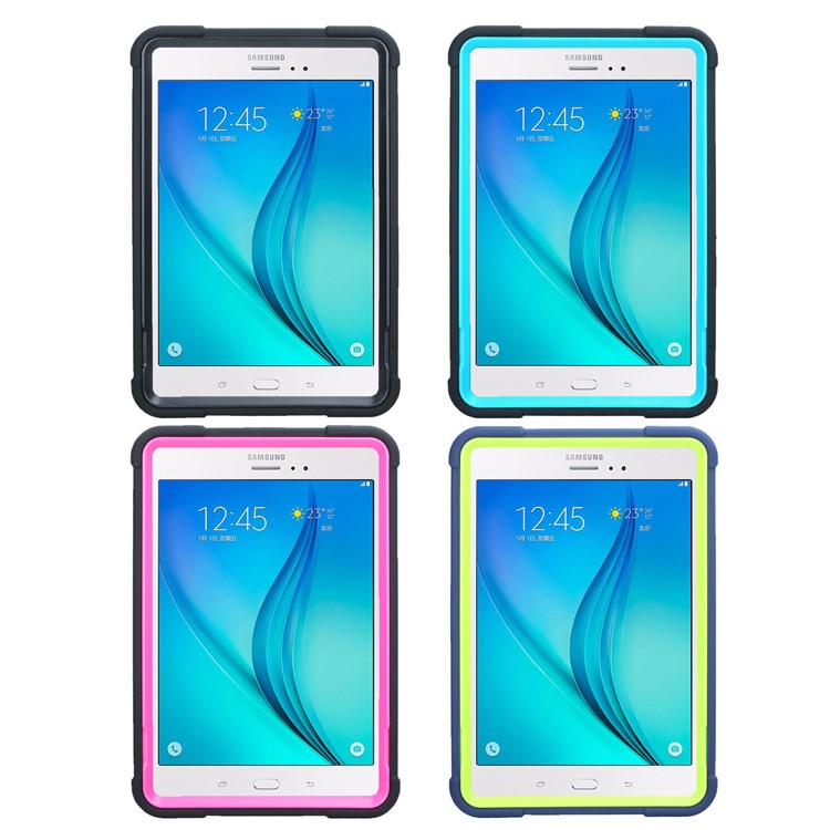 Shock Absorption Kickstand PC + TPU Hybrid Case for Samsung Galaxy Tab A 8.0 T350 T351 - All Black-12