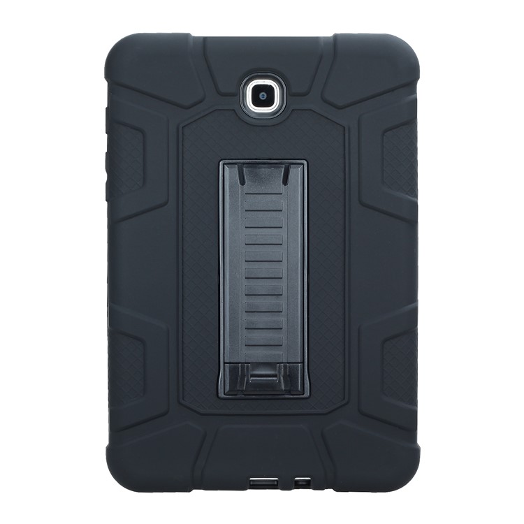 Shock Absorption Kickstand PC + TPU Hybrid Case for Samsung Galaxy Tab A 8.0 T350 T351 - All Black-2