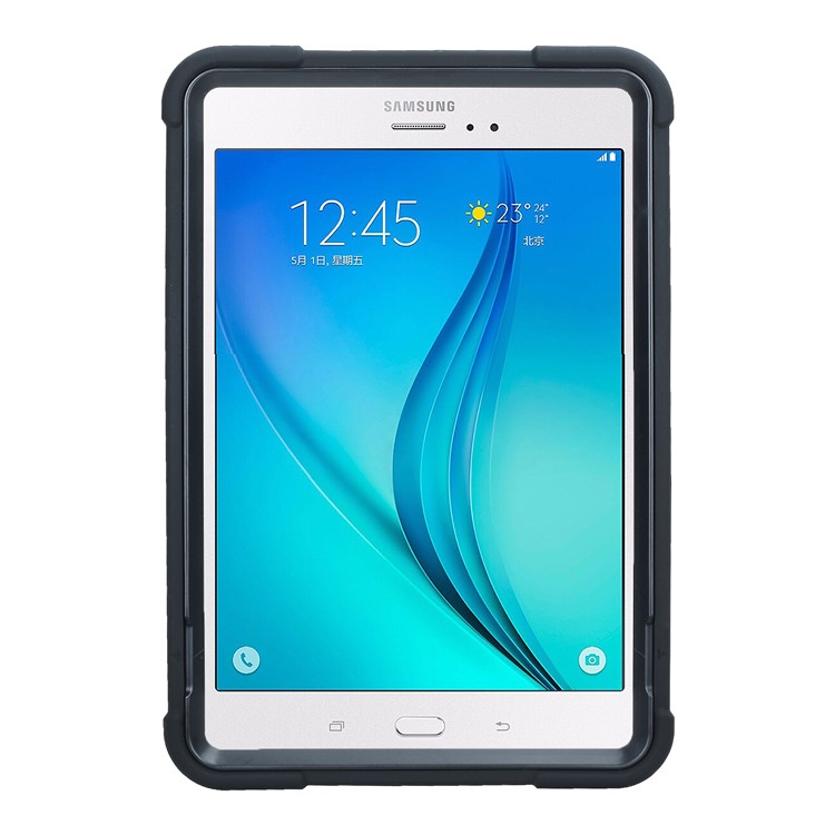 Shock Absorption Kickstand PC + TPU Hybrid Case for Samsung Galaxy Tab A 8.0 T350 T351 - All Black-3