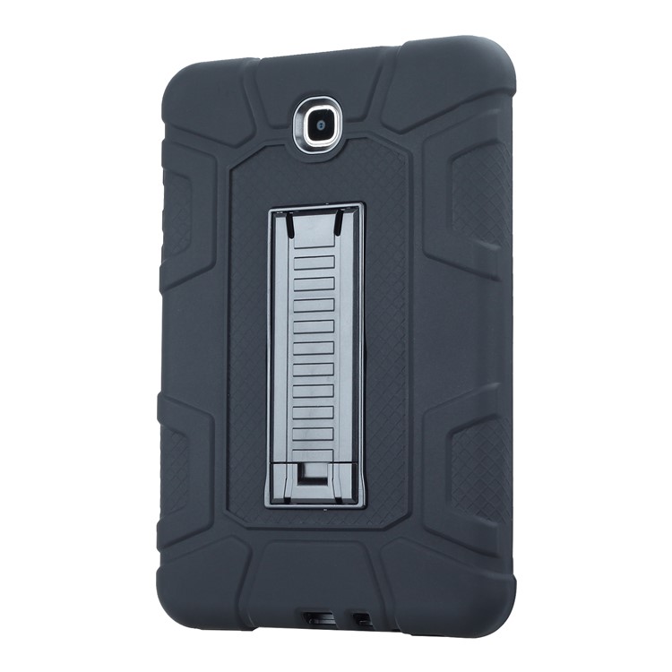 Shock Absorption Kickstand PC + TPU Hybrid Case for Samsung Galaxy Tab A 8.0 T350 T351 - All Black-4