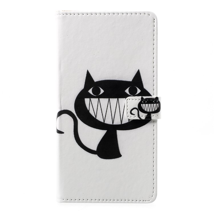 Pattern Printing Wallet Leather Stand Case for Samsung Galaxy J7 (2017) EU Version - Grinning Cat-2