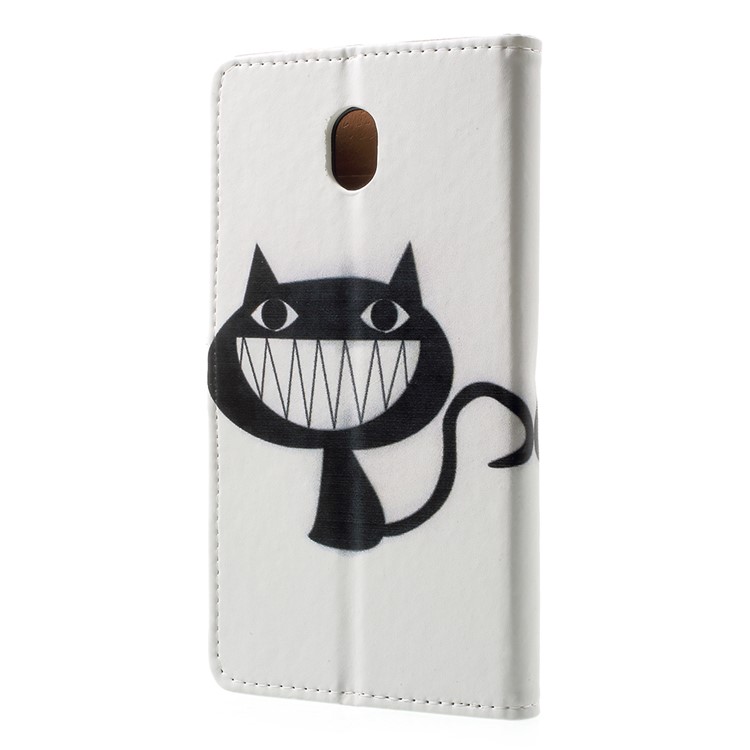 Pattern Printing Wallet Leather Stand Case for Samsung Galaxy J7 (2017) EU Version - Grinning Cat-3