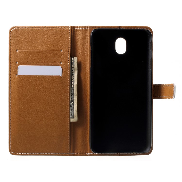 Pattern Printing Wallet Leather Stand Case for Samsung Galaxy J7 (2017) EU Version - Grinning Cat-5