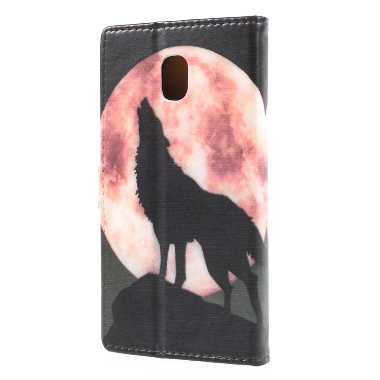 Pattern Printing Wallet Leather Case for Samsung Galaxy J5 (2017) EU Version - Wolf Howling at the Moon-2