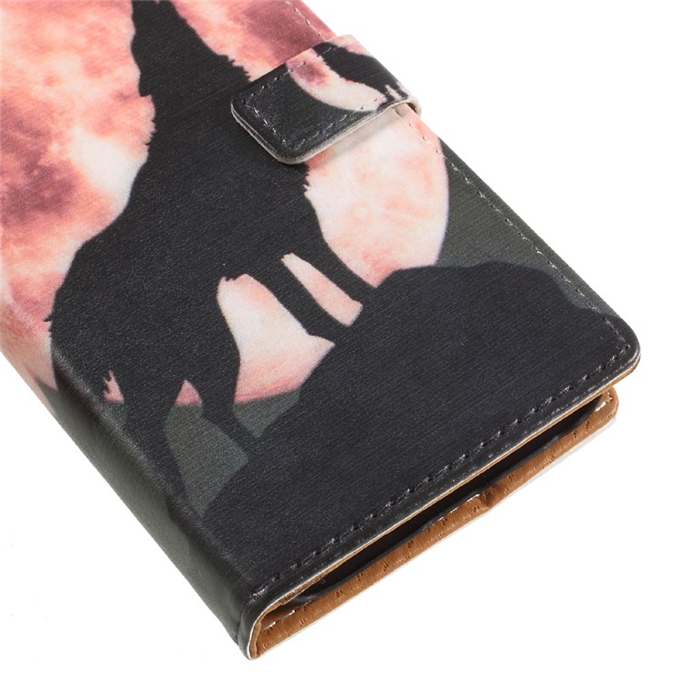 Pattern Printing Wallet Leather Case for Samsung Galaxy J5 (2017) EU Version - Wolf Howling at the Moon-7