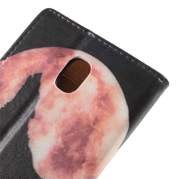Pattern Printing Wallet Leather Case for Samsung Galaxy J5 (2017) EU Version - Wolf Howling at the Moon-8