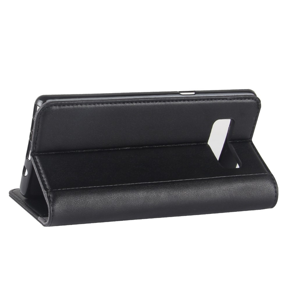 For Samsung Galaxy Note 8 Genuine Split Flip Leather Wallet Stand Cover Case - Black-6
