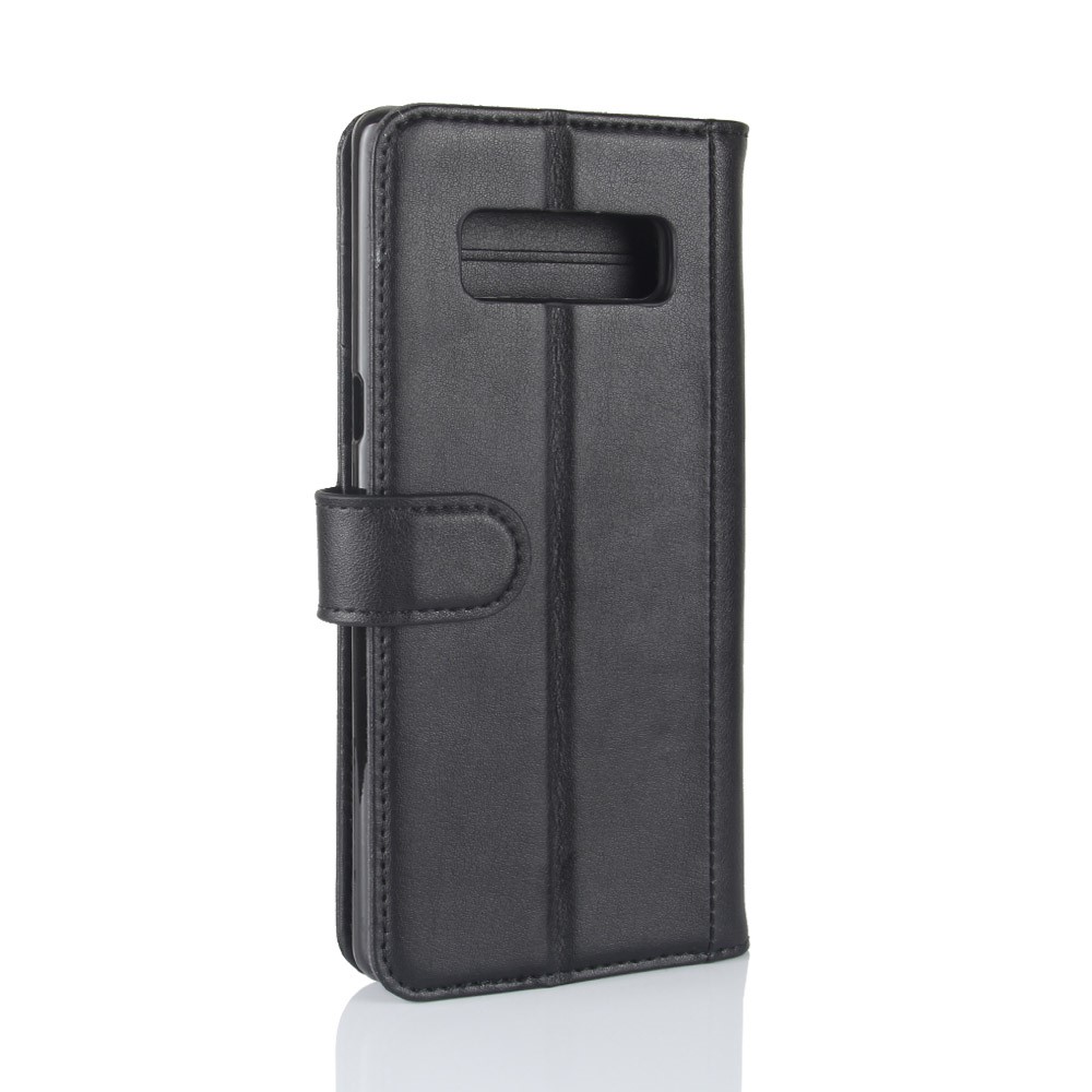 For Samsung Galaxy Note 8 Genuine Split Flip Leather Wallet Stand Cover Case - Black-7