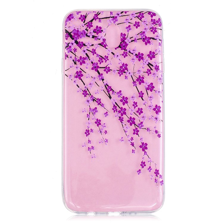 

Embossed Pattern Clear TPU Protection Back Cover for Samsung Galaxy J7 (2017) EU Version - Blooming Flowers