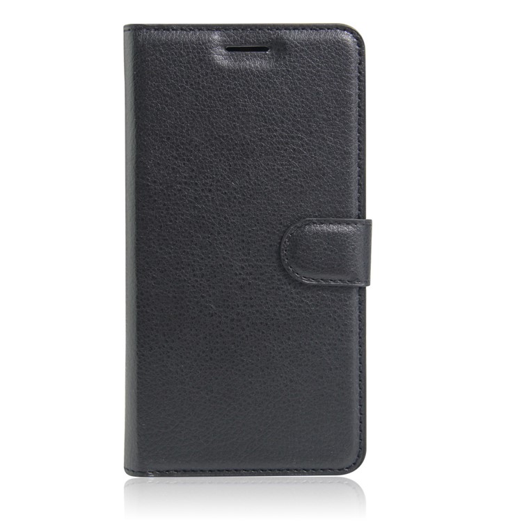 Litchi Texture PU Leather Wallet Stand Mobile Phone Case for Samsung Galaxy Note FE - Black-2