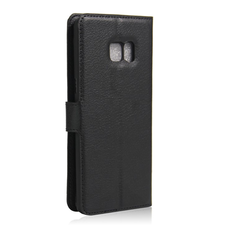 Litchi Texture PU Leather Wallet Stand Mobile Phone Case for Samsung Galaxy Note FE - Black-3