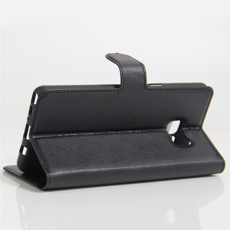 Litchi Texture PU Leather Wallet Stand Mobile Phone Case for Samsung Galaxy Note FE - Black-6