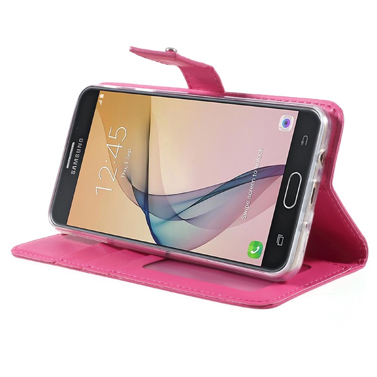 ROAR KOREA Daily In Wallet Stand Leather Phone Case for Samsung Galaxy J7 Prime - Rose-4