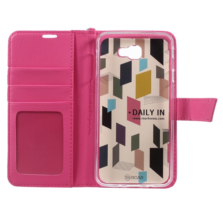 ROAR KOREA Daily In Wallet Stand Leather Phone Case for Samsung Galaxy J7 Prime - Rose-7