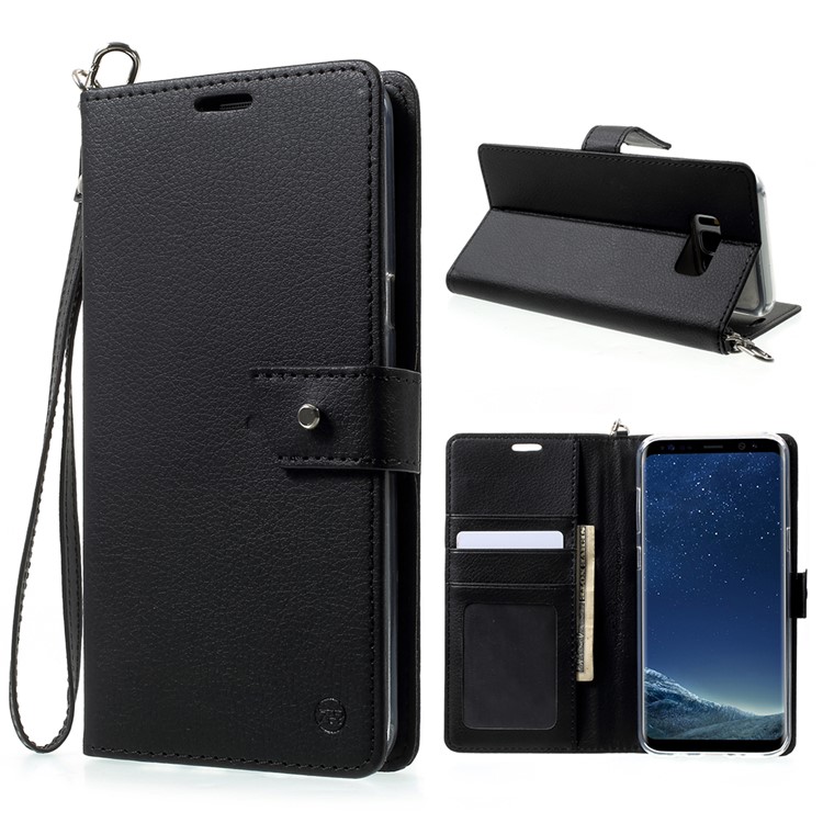 ROAR KOREA Daily In Wallet Stand Leather Flip Case for Samsung Galaxy S8 Plus G955 - Black-1