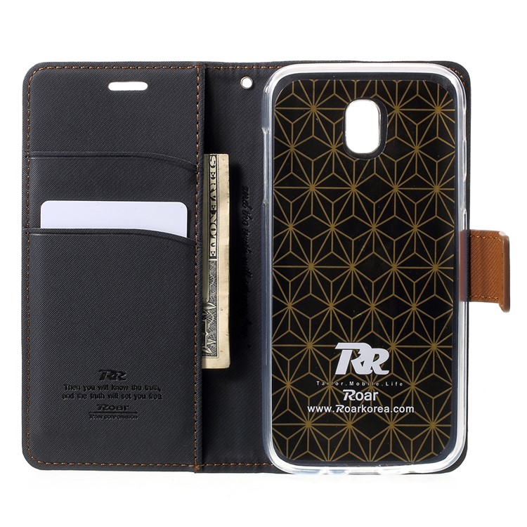 ROAR KOREA Twill Grain Stand Wallet Leather Case for Samsung Galaxy J5 (2017) EU Version - Black-5